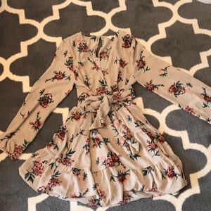 Tan floral dress